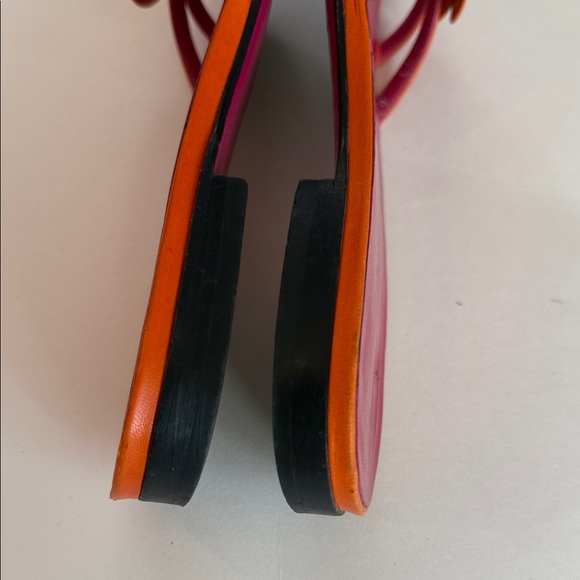 Emanuel Ungaro Orange Sandals with Floral Detail - Picture 6 of 8